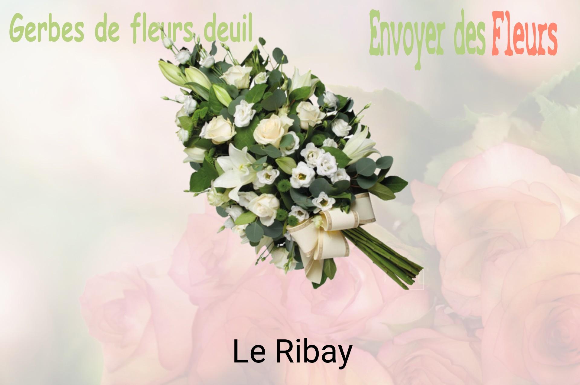 Gerbe de fleurs de deuil livrée à Le Ribay